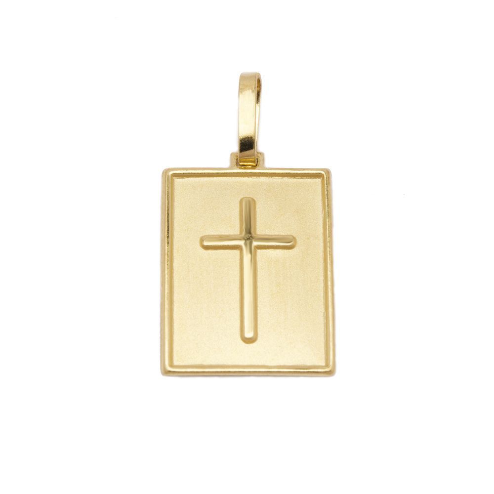 Pingente Placa Cruz em Ouro 18 Kilates - 22883